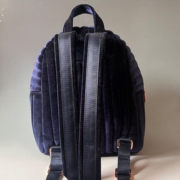 Ted Baker London Velvet Mini Backpack Navy Quilted Bow Rose Gold Hardware NWT main image 11